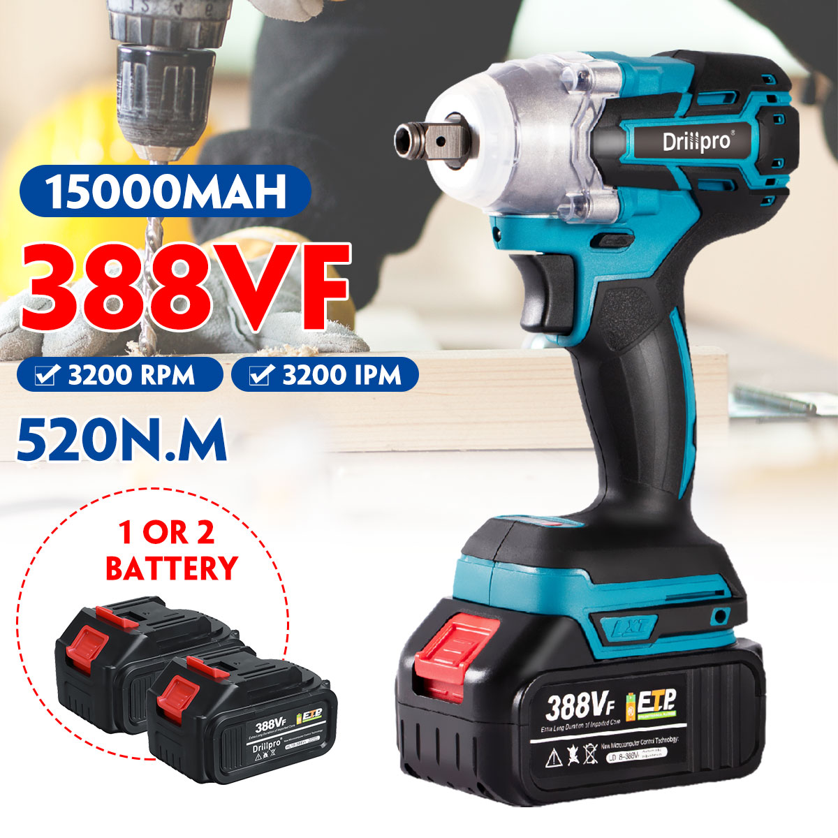 Drillpro Impact Wrench Cordless