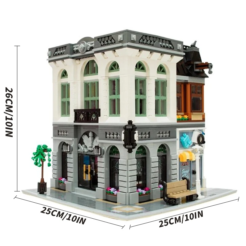 Brick Bank Building Model Set - 2380 Pcs (Compatible with 10251) 2 Brick Bank Building Model Set - 2380 Pcs (Compatible with 10251) 2